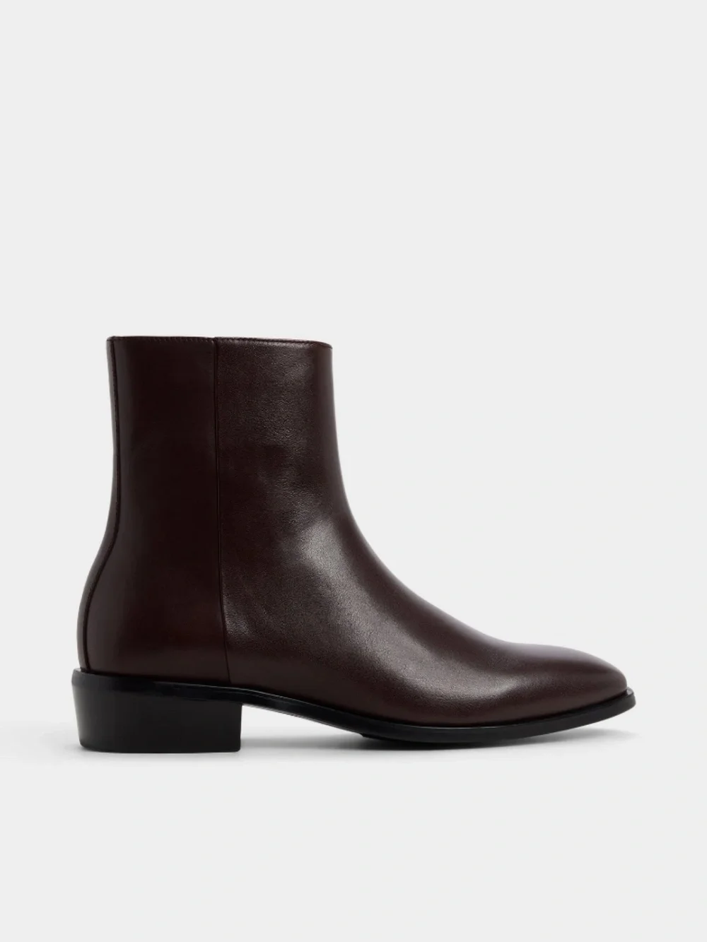 NWT Aldo Flex Amur Bordo Burgundy Leather SideZip Ankle Dress Boot Minimalist 12